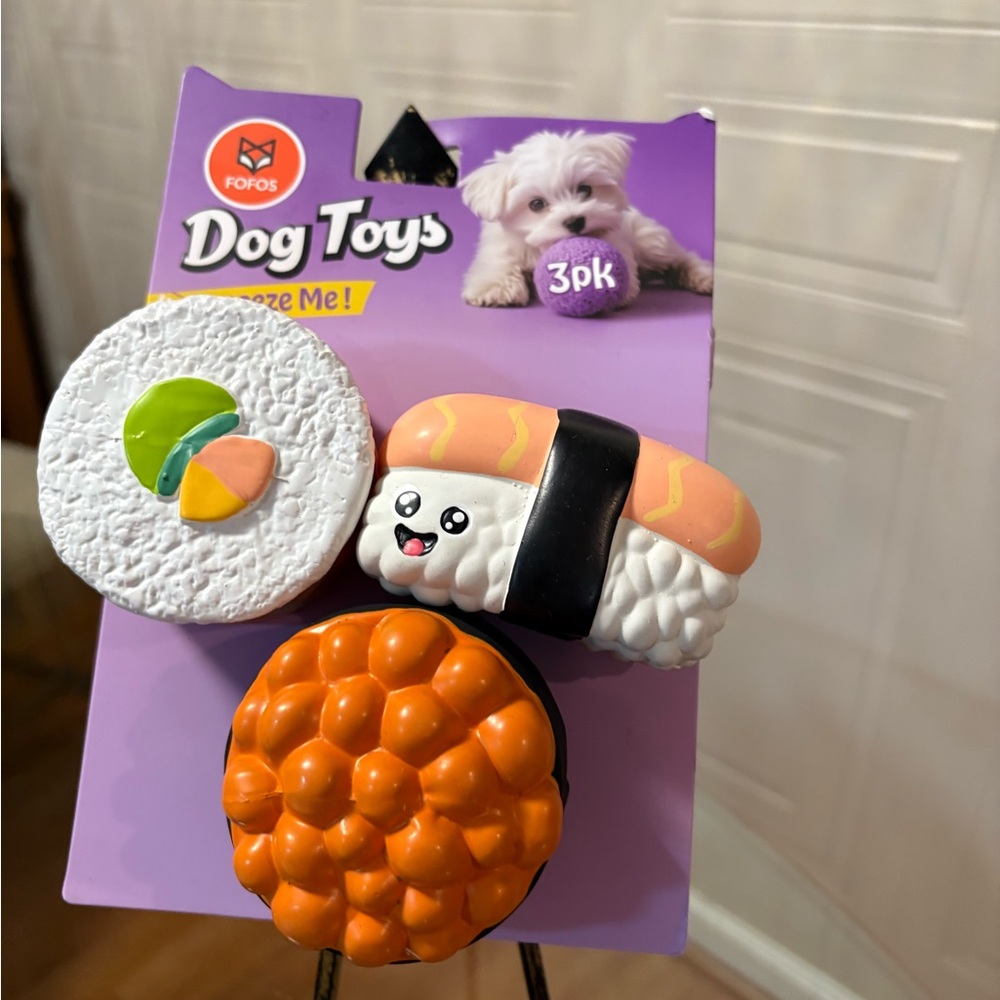 Fofos Set Of 3 Latex Dog Toy, Dog Toy Squeaker.